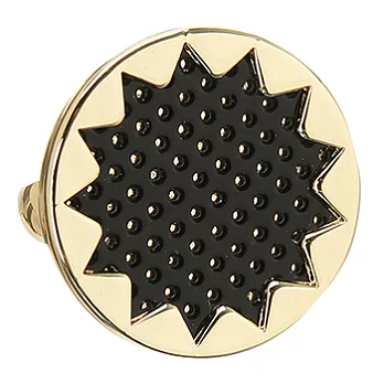 House of Harlow 1960 Perforated Medium Sunburst Ring 黑色水玉點點 太陽神琺瑯戒指 可調式戒圍