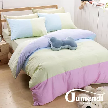 【Jumendi-香草伯爵】台灣製三件式特級純棉床包被套組-單人