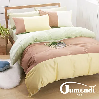 【Jumendi-蜂蜜核桃】台灣製四件式特級純棉床包被套組-加大