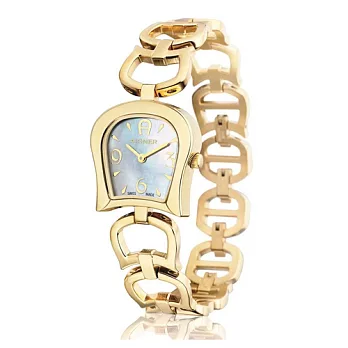 【AIGNER】愛格納CASORIA系列馬蹄典雅造型錶款 (金 AGA46606)