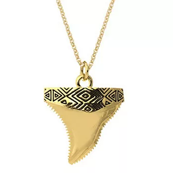 House of Harlow 1960 Shark Tooth Necklace 復古刻紋 立體鯊魚牙齒 金色項鍊