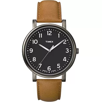 【TIMEX】天美時經典復刻冷光系列 (黑/駝色帶 TXT2P222)