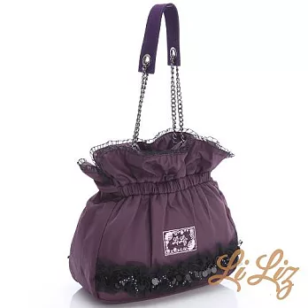 【LiLiz】莉思手作風格 紫色迷情系列 荷葉手提包