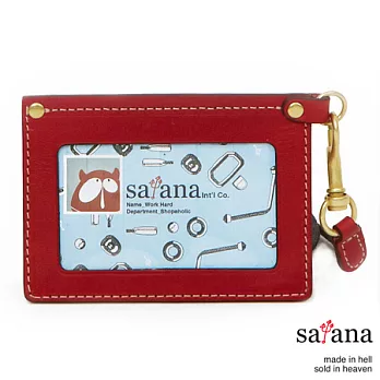 satana - 10周年限定真皮識別證套 - 石榴紅