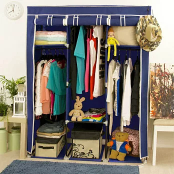 SoEasy 三桿多格衣櫥-藍色