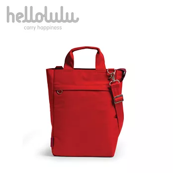 Hellolulu 13吋手提側背筆電包-尼龍帆布紅