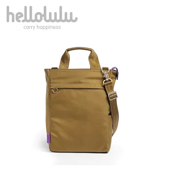 Hellolulu 13吋手提側背筆電包-尼龍黃褐