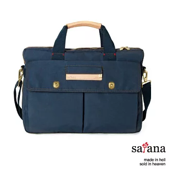 satana - 都會風斜背/手提公事包 - 午夜藍