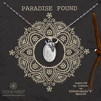 Dogeared paradise found lady guadalupe and bull skull necklace 公牛頭聖母瑪利亞錢幣雙墜 925純銀項鍊