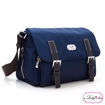 【a Lady ’s真皮】朵麗時髦感斜背包(悠藍)