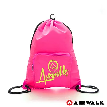 AIRWALK - 輕便束口袋 無拘無束 自由出走輕便束口後背包-黃字粉