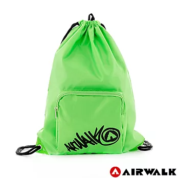 AIRWALK - 輕便束口袋 無拘無束 自由出走輕便束口後背包-黑字綠
