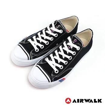 【美國 AIRWALK】 輕生活百搭低筒帆布鞋 - 女6質感黑