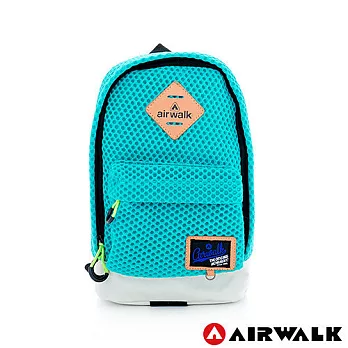 【美國 AIRWALK】 極輕量網布小豬斜肩包 - 湖水綠