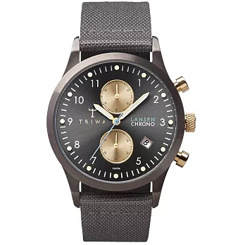 【TRIWA】北歐設計瑞典品牌 Lansen Chrono系列Walter-Gray Canvas Classic(灰/金 LCST101-CL061613)