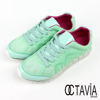 【OCTAVIA】果凍底粉蠟筆網面運動鞋 - 薄何綠35薄何綠