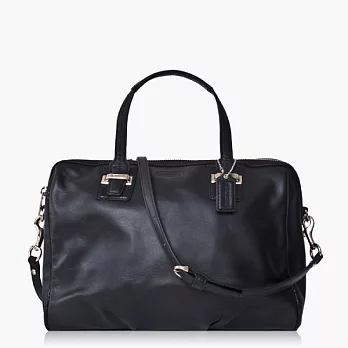 COACH 高質感皮革肩背兩用波士頓包_黑色