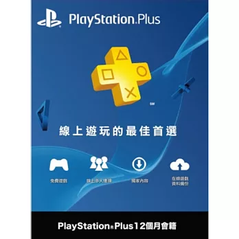 PlayStation Plus會員 12個月會籍卡