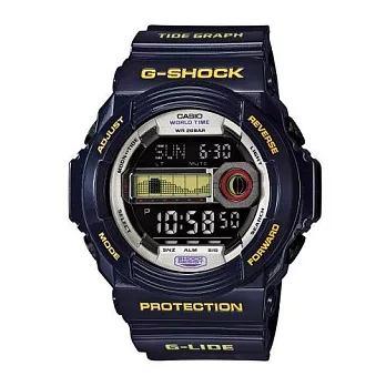 【G-SHOCK】假想禁衛軍運動個性潮汐腕錶(深藍)-GLX-150B-6