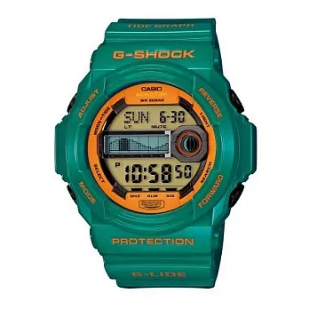 【G-SHOCK】夏日浪人情歌運動潮汐時尚腕錶(綠)-GLX-150B-3