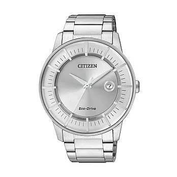 CITIZEN 氣質出眾的獨特風格光動能時尚腕錶(銀)-AW1260-50A