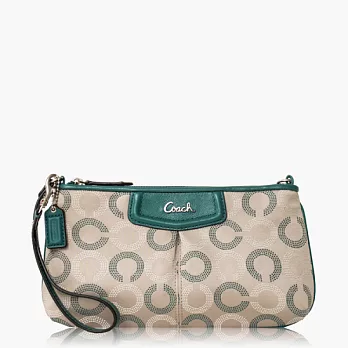 COACH 經典款造型大款手拿包_綠寶石