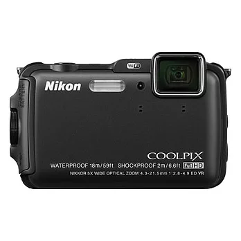 【Nikon】Coolpix AW120 防水防震耐寒機(公司貨)+SDHC32G+原廠電池+專用座充+清潔組+小腳架+讀卡機+保護貼+飄浮手腕帶-黑色