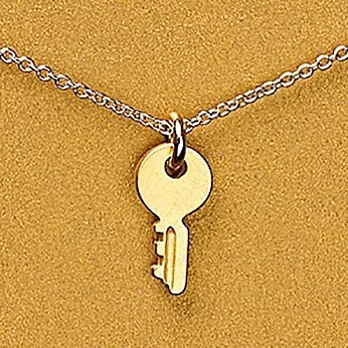 Dogeared 鑰匙 cute key 無比自信 金色許願項鍊