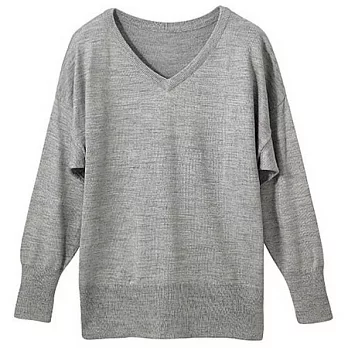 【cecile】V領寬版針織上衣M混灰色