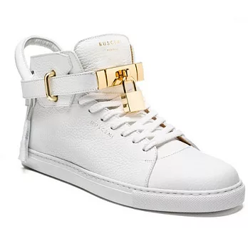 BUSCEMI 100MM 鎖頭鞋 18K金 小賈斯汀著 明星款 -8白