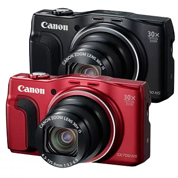 Canon PowerShot SX700 HS 數位相機 (中文平輸) - 加送相機清潔組+硬式保護貼紅色