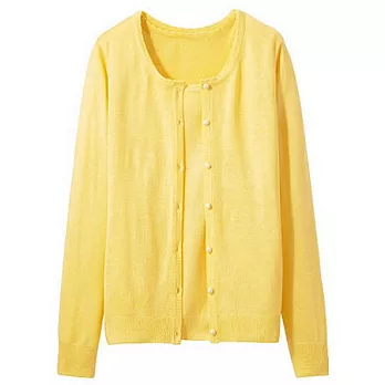 【cecile】優雅針織上衣外套兩件組M黃色