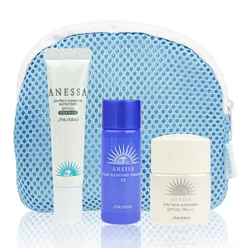 SHISEIDO 資生堂 安耐曬粉藍水凝乳臉部溫和全能防曬組