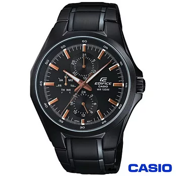 CASIO EDIFICE系列前衛時尚三眼男錶 EF-339BK-1A9