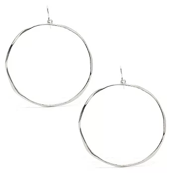 Gorjana 美國品牌 手工波浪紋 銀色圓形耳環 G Ring Earrings