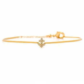 GORJANA 船錨 鑲白鑽 金色手環 Shimmer Anchor Bracelet
