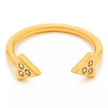 GORJANA 鑲白鑽 細緻三角形 C型金色戒指 Artemis Cuff Ring