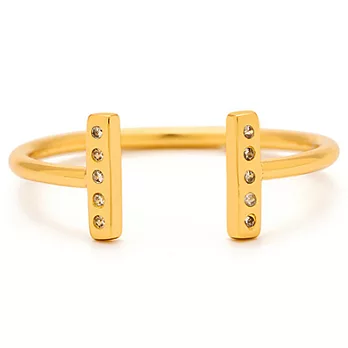 GORJANA 鑲白鑽 平衡骨 C型金色戒指 Vesta Cuff Ring