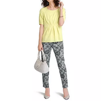 【cecile】素面打摺裙襬式上衣M淡黃色