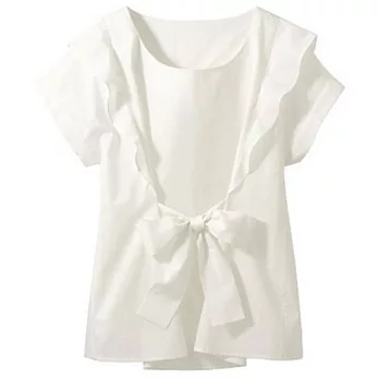 【cecile】立體風蝴蝶結造型上衣M純淨白