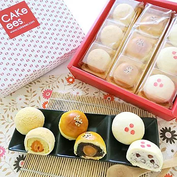 【Cakeees糕點家】花前月下禮盒組(金棗酥x3+雪花紅豆酥x3+黃金棗泥蛋黃酥x3)