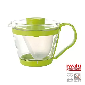 【iwaki】新款玻璃微波茶壺 400ml(抹茶綠)