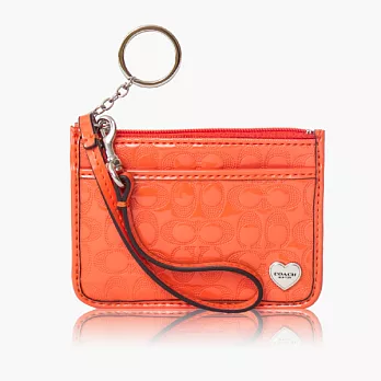 COACH 簡約造型鑰匙圈/零錢包_橘色