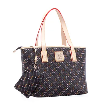 【FELY】浪漫唯美系列購物包附小零錢包-共兩色典雅黑