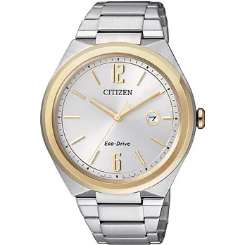 CITIZEN 工藝的極致選擇優質時尚腕錶-銀+玫瑰金-AW1374-51A