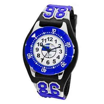 Jacques Farel Kids神奇數字運動兒童腕錶-黑X藍