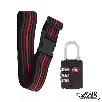ABS愛貝斯 台灣製旅行箱束帶及TSA海關鎖旅遊安全配件組 (99-018R束帶M)