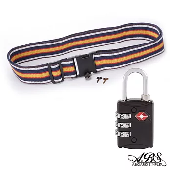 ABS愛貝斯 台灣製旅行箱束帶及TSA海關鎖旅遊安全配件組 (99-018R束帶A9)