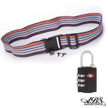 ABS愛貝斯 台灣製旅行箱束帶及TSA海關鎖旅遊安全配件組 (99-018R束帶A2)