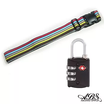 ABS愛貝斯 台灣製旅行箱束帶及TSA海關鎖旅遊安全配件組 (99-018R束帶X)